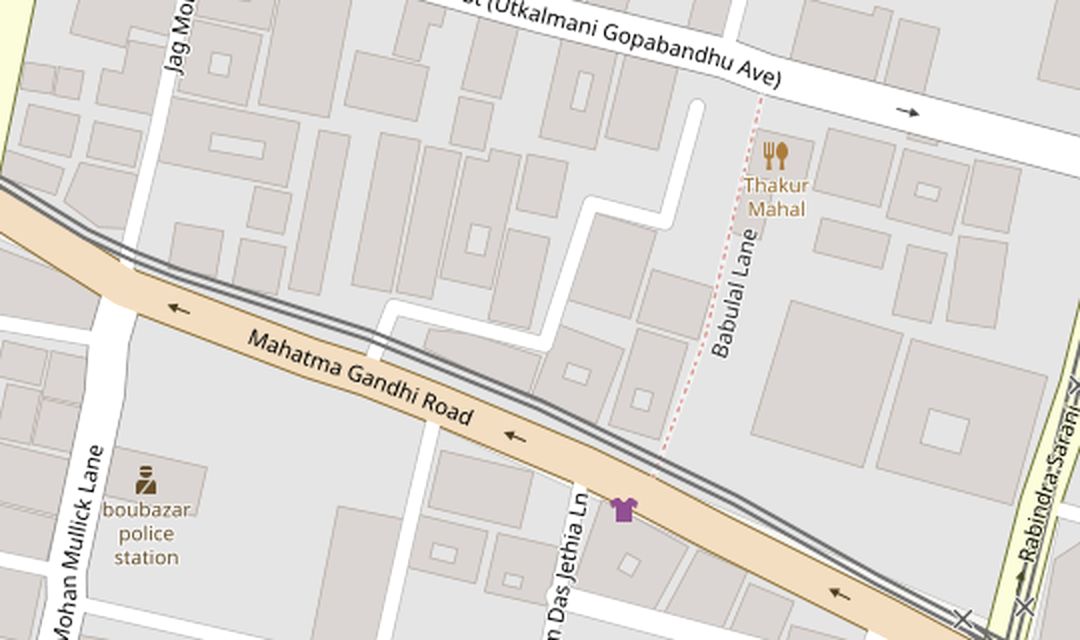 Map of Kalakar Street, Burrabazar